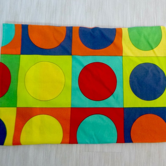 VTG IKEA LUSY PILLOW CASE BIG BRIGHT COLOR CIRCLES - Picture 1 of 6
